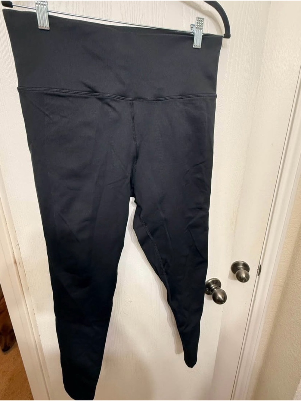 Athleta Black Ribbed High-Rise Active Leggings